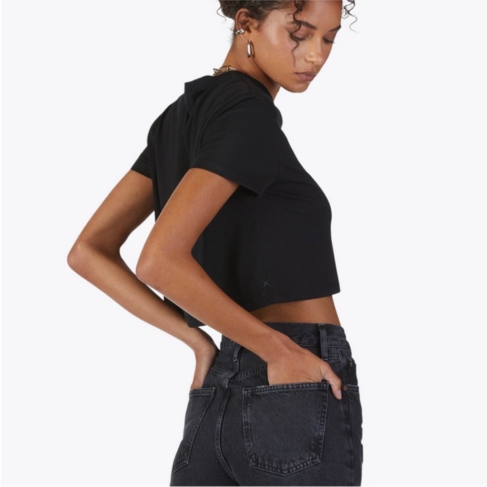 Cuts Clothing Black Cropped Tee Small